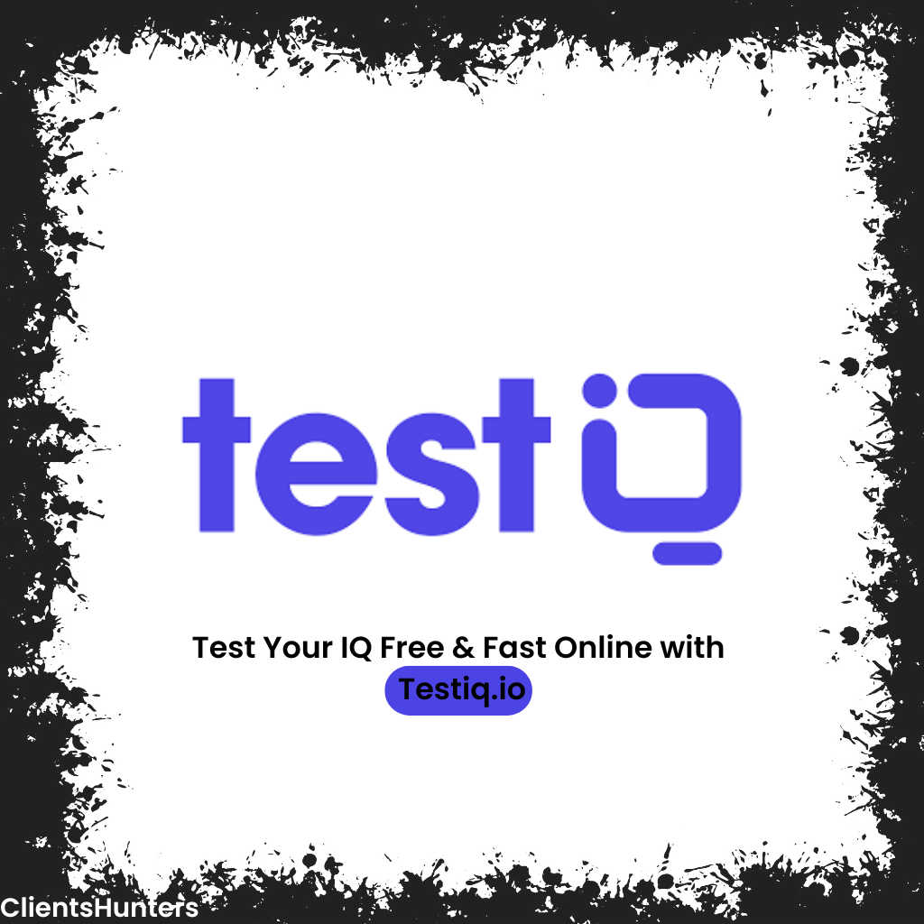Testiq.io logo with text promoting free and fast online IQ testing
